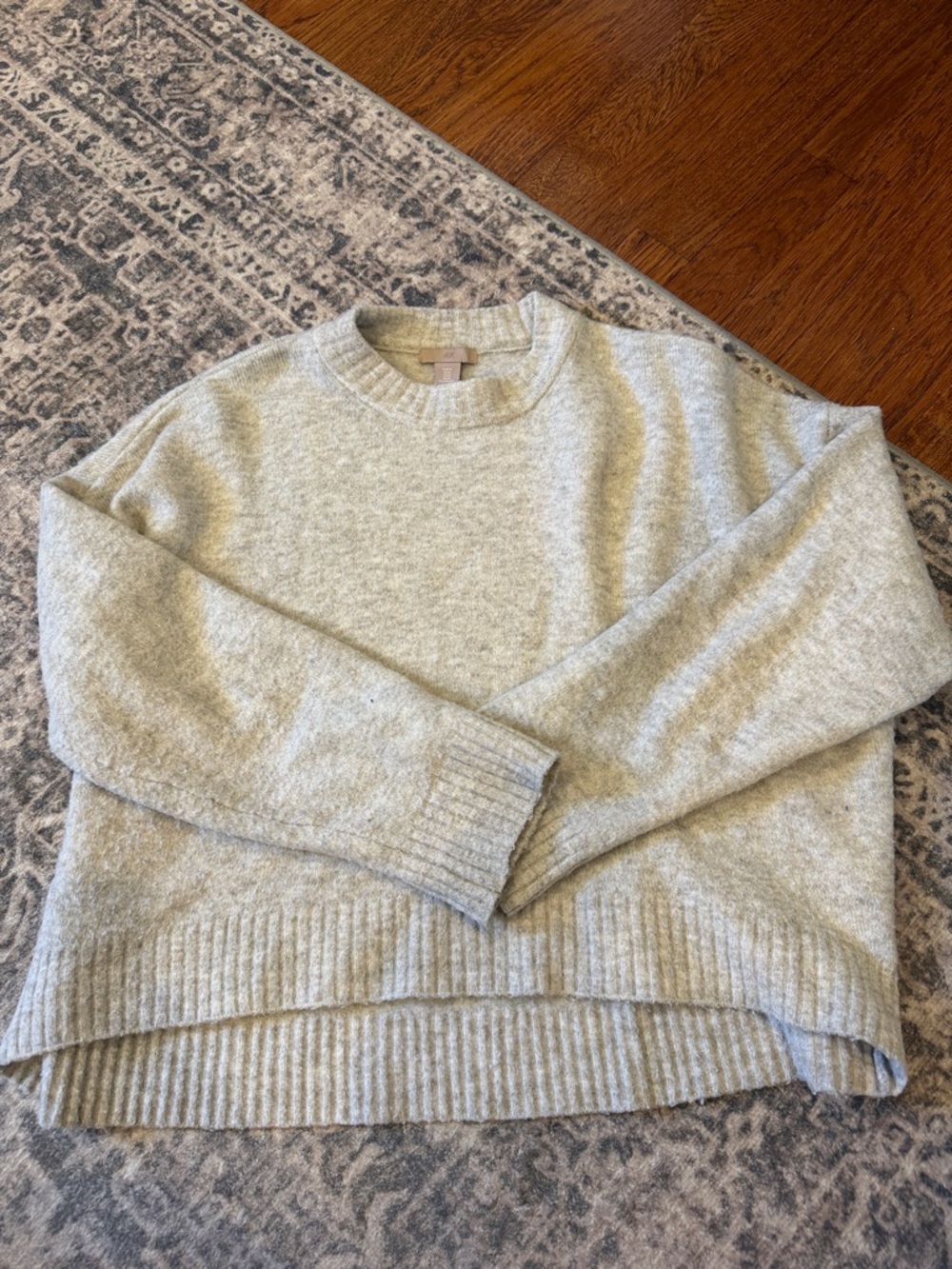 H&M Cozy Crewneck Sweater in Light Gray